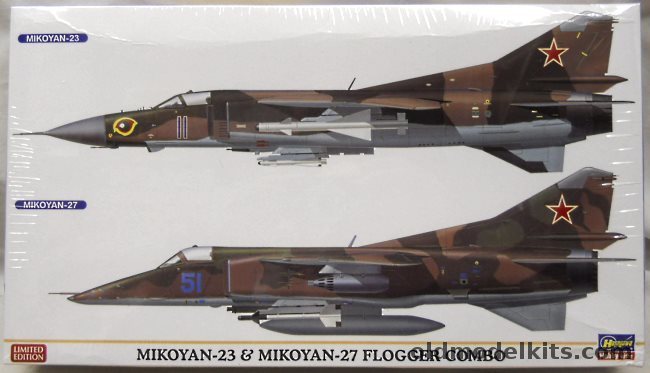 Hasegawa 1/72 Mig-23 Flogger and Mig-27 Combo, 02108 plastic model kit